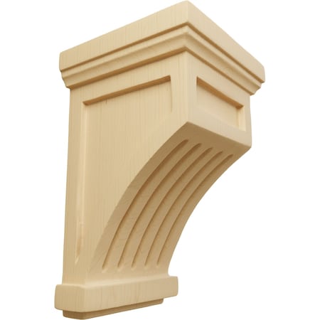 Ekena Millwork 4 1/4"W x 4 1/4"D x 7"H Fluted Corbel, Alder COR04X04X07FLAL